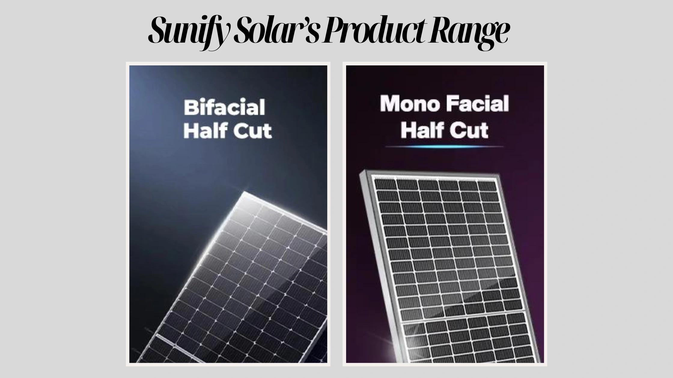 bifacial & mono facial half cut solar panel