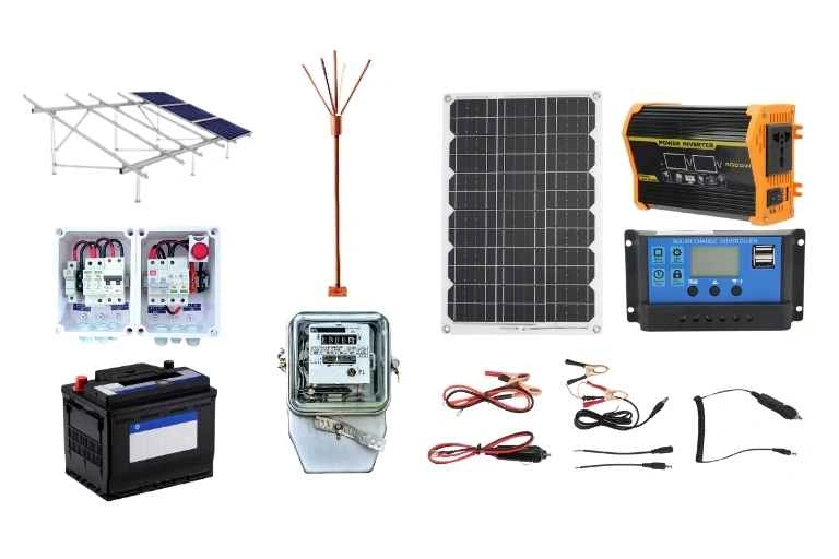 Components for a Household Solar Panel Setup